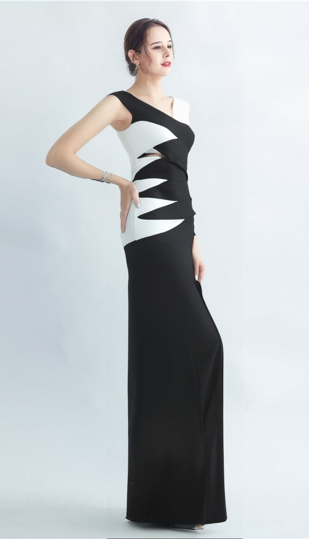 Flowering Girl Women Korina Off Shoulder Cutout Highslit Dress In Black