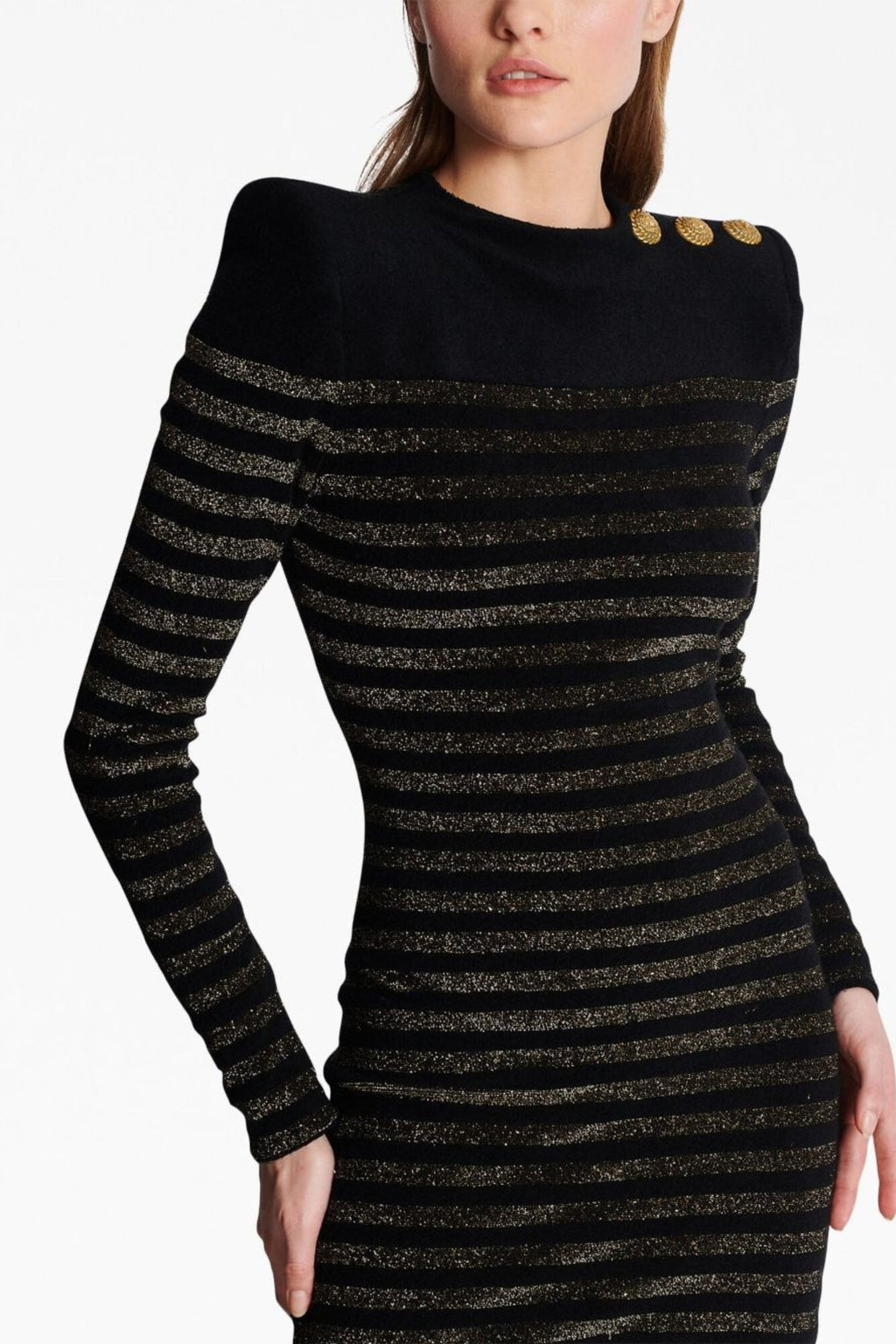 Flowering Girl Women Carlin Jersey Stripe Long Sleeve Mini Dress In Black