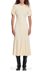 Flowering Girl Women Menia knit Midi Dress in beige