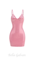 Flowering Girl Women Brook crystal-embellished sleeveless mini dress in rose pink