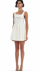 Flowering Girl Women Flavia white crystal-embellished mini dress