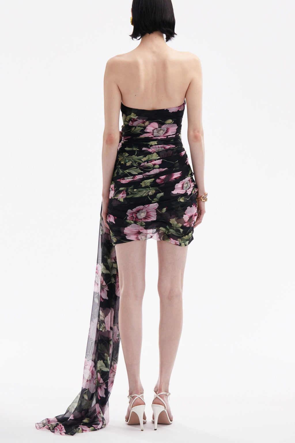 Flowering Girl Women Floral Drape Mini Dress