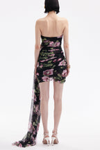 Flowering Girl Women Floral Drape Mini Dress