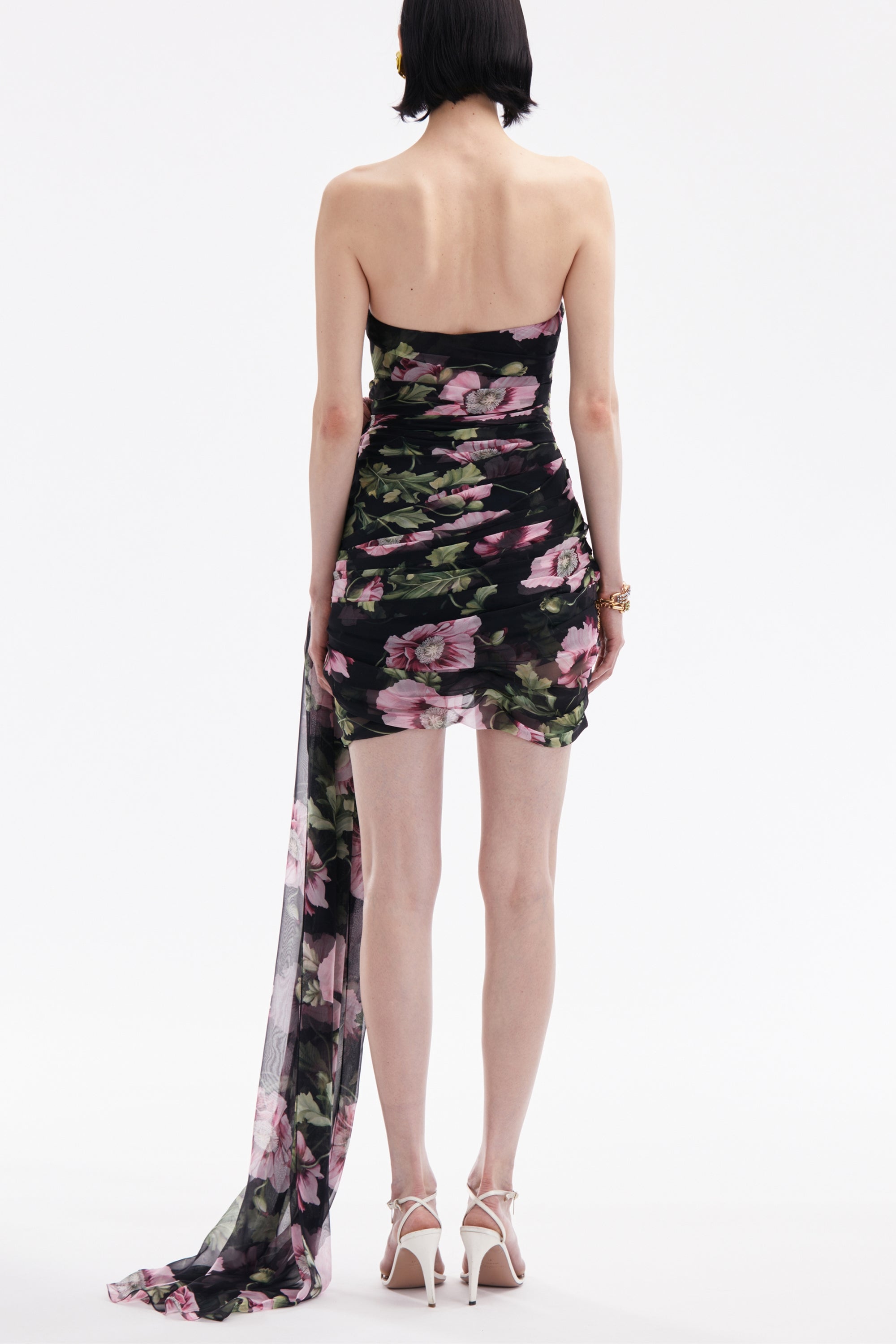 Flowering Girl Women Floral Drape Mini Dress