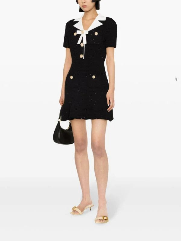 Flowering Girl Women Embellished Bouclé Mini Dress