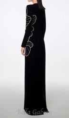 Flowering Girl Women Raelynn Bodycon Long Sleeve Crepe maxi Dress