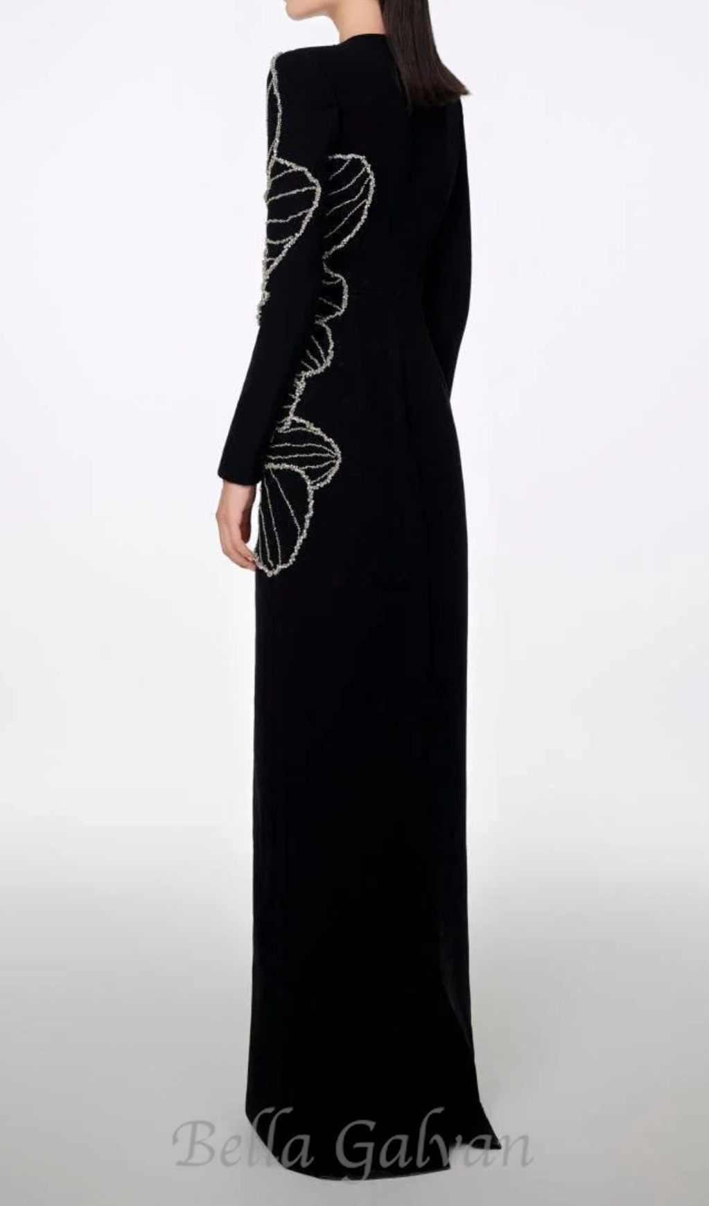 Flowering Girl Women Raelynn Bodycon Long Sleeve Crepe maxi Dress