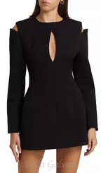 Flowering Girl Women Halston Cut-Out Cold-Shoulder Mini dress in black
