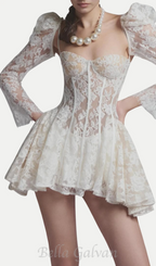 Flowering Girl Women Caitlyn Lace Corset Mini Dress