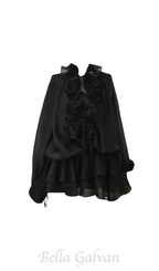 Flowering Girl Women Jaketta Flower Ruffle Mini Dress In Black