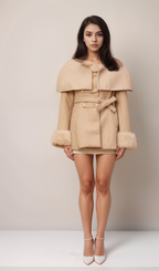 Flowering Girl Women Rosella detachable-cape faux-fur coat