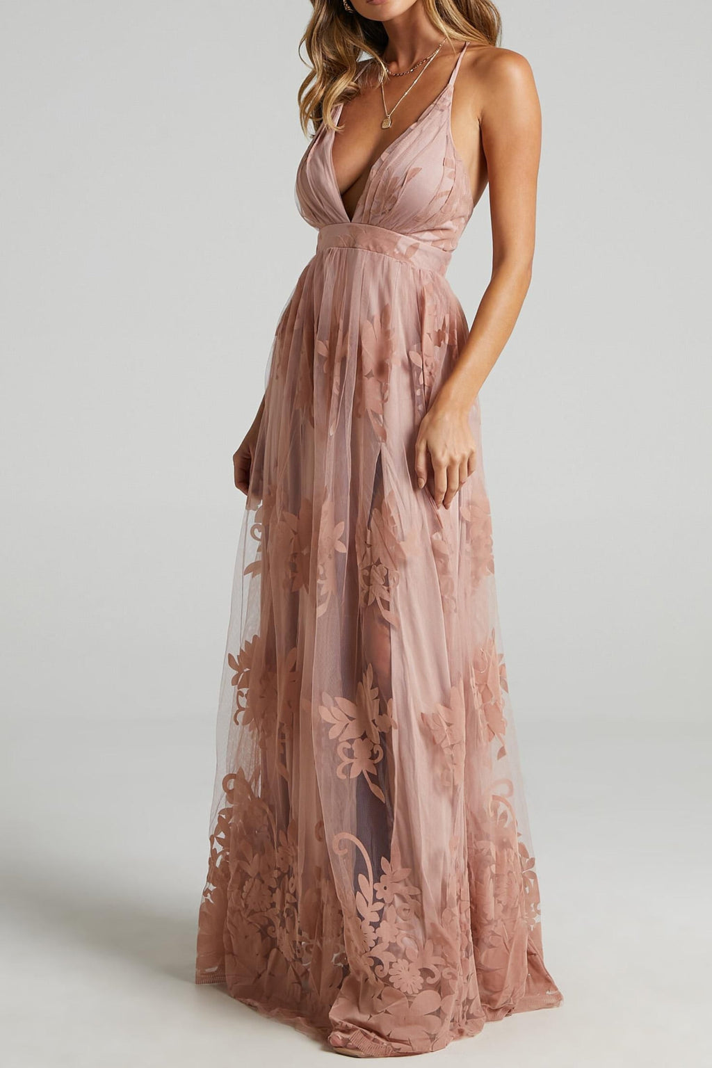 Flowering Girl Women Promenade Maxi Dress In Blush