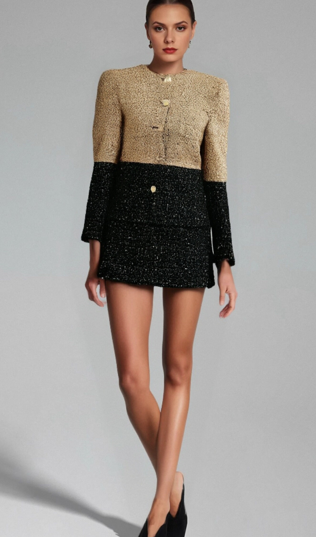Flowering Girl Women Gabbi sequinned tweed jacket & skirt matching set