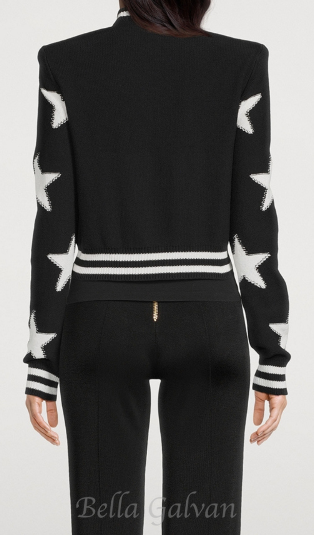 Flowering Girl Women Star Jacquard black Cardigan