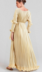 Flowering Girl Women Ellie neutrals gilded ruffled midi dress