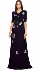 Flowering Girl Women Delphine butterfly ribbed-knit top & skirt matching set