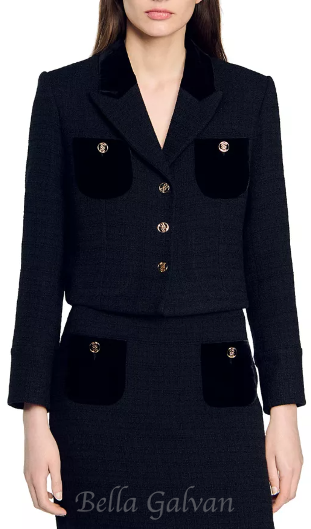 Flowering Girl Women Vic Cropped Blazer in black