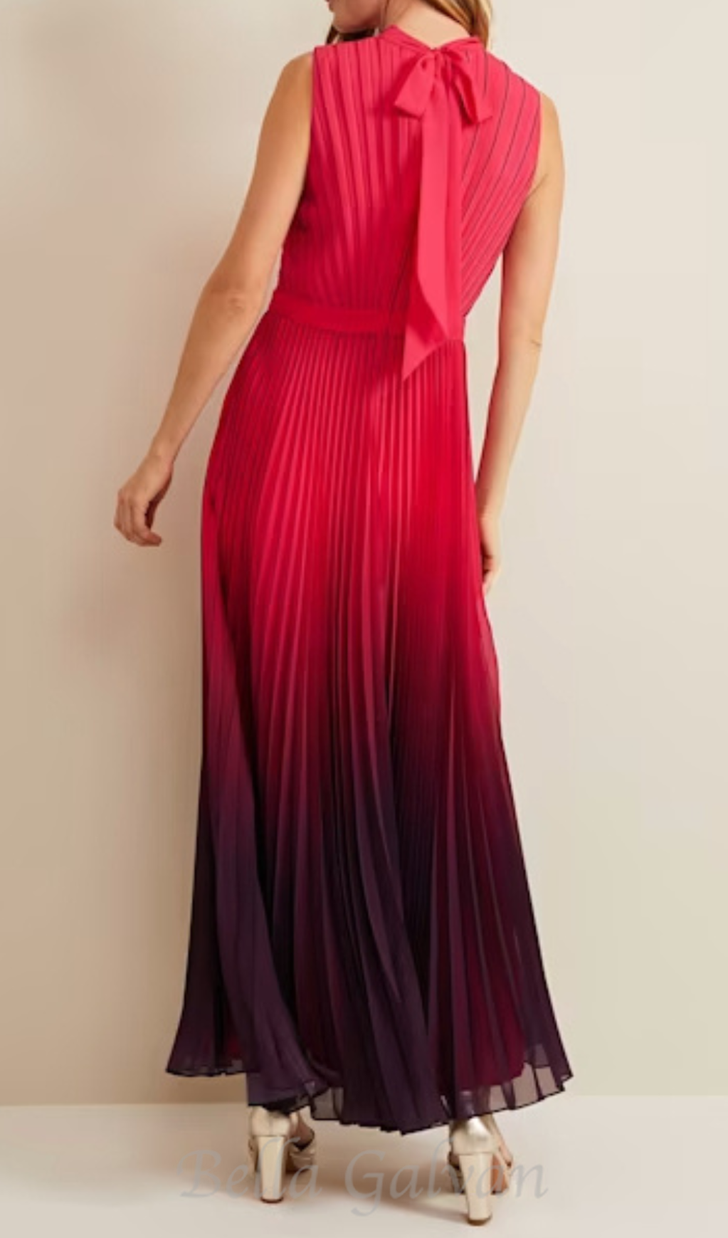 Flowering Girl Women ombre pleated draped maxi dress