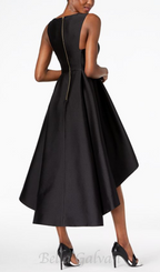 Flowering Girl Women High-Low A-Line Gown in black