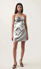 Flowering Girl Women Jessica faux-flower embellished satin mini dress