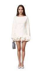 Flowering Girl Women Elodie bubble-skirt mini dress in White