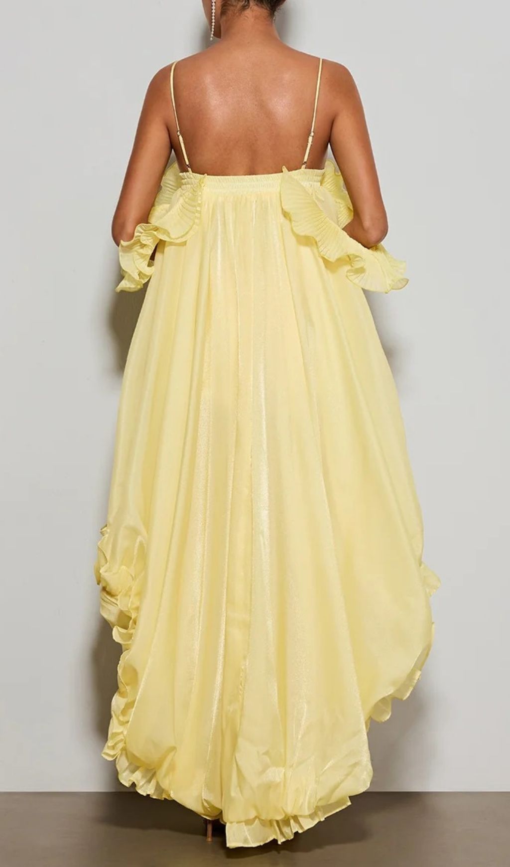 Euleta Spaghetti Ruffle Asymmetric Dress
