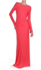 Flowering Girl Women Candice long sleeve backless maxi Dress in red