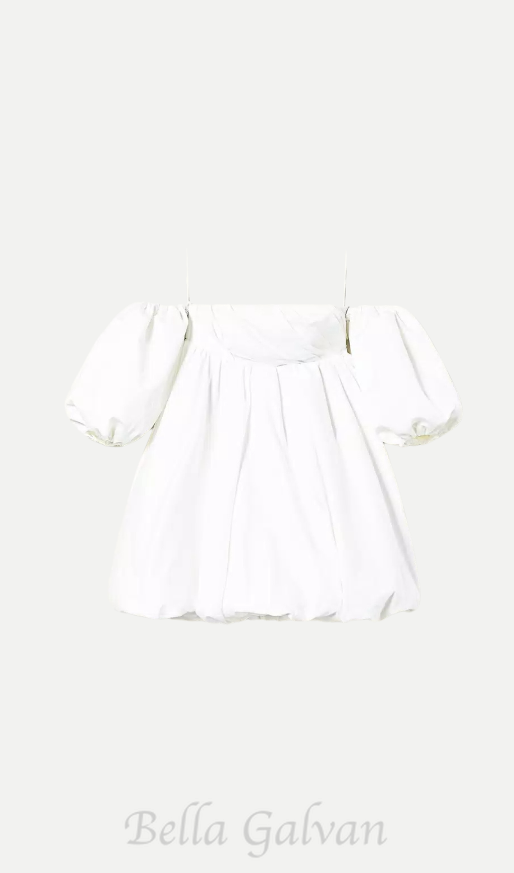 Flowering Girl Women puff sleeve duchesse mini dress in white