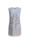 Flowering Girl Women eunice hollow pencil Lace mini Dress in blue