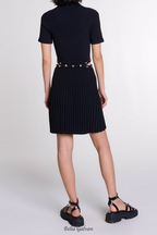 gladys knitted Pleated mini skirt in black