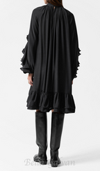 Flowering Girl Women alani ruffled embellished mini dress in black