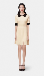 Flowering Girl Women Andréa white split-hem knitted mini dress
