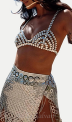 Flowering Girl Women Cael Crystal Bra in Silver