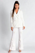 Flowering Girl Women Pibamen Floral Embroider Blazer Set