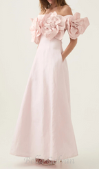 Flowering Girl Women Etta flower strapless midi dress in pink