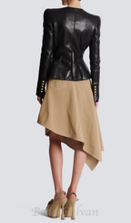 Flowering Girl Women Lambskin leather peplum jacket