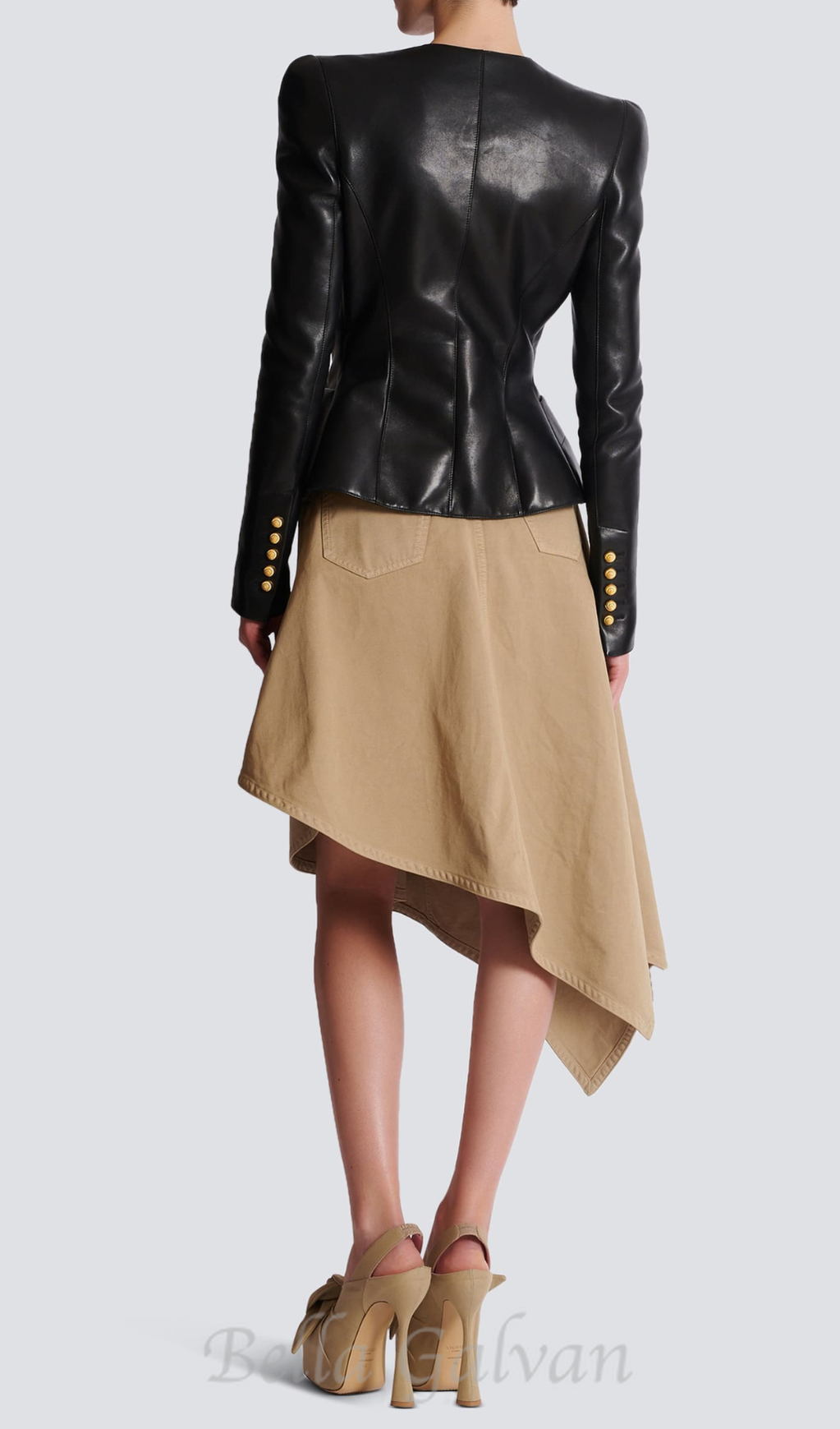 Flowering Girl Women Lambskin leather peplum jacket