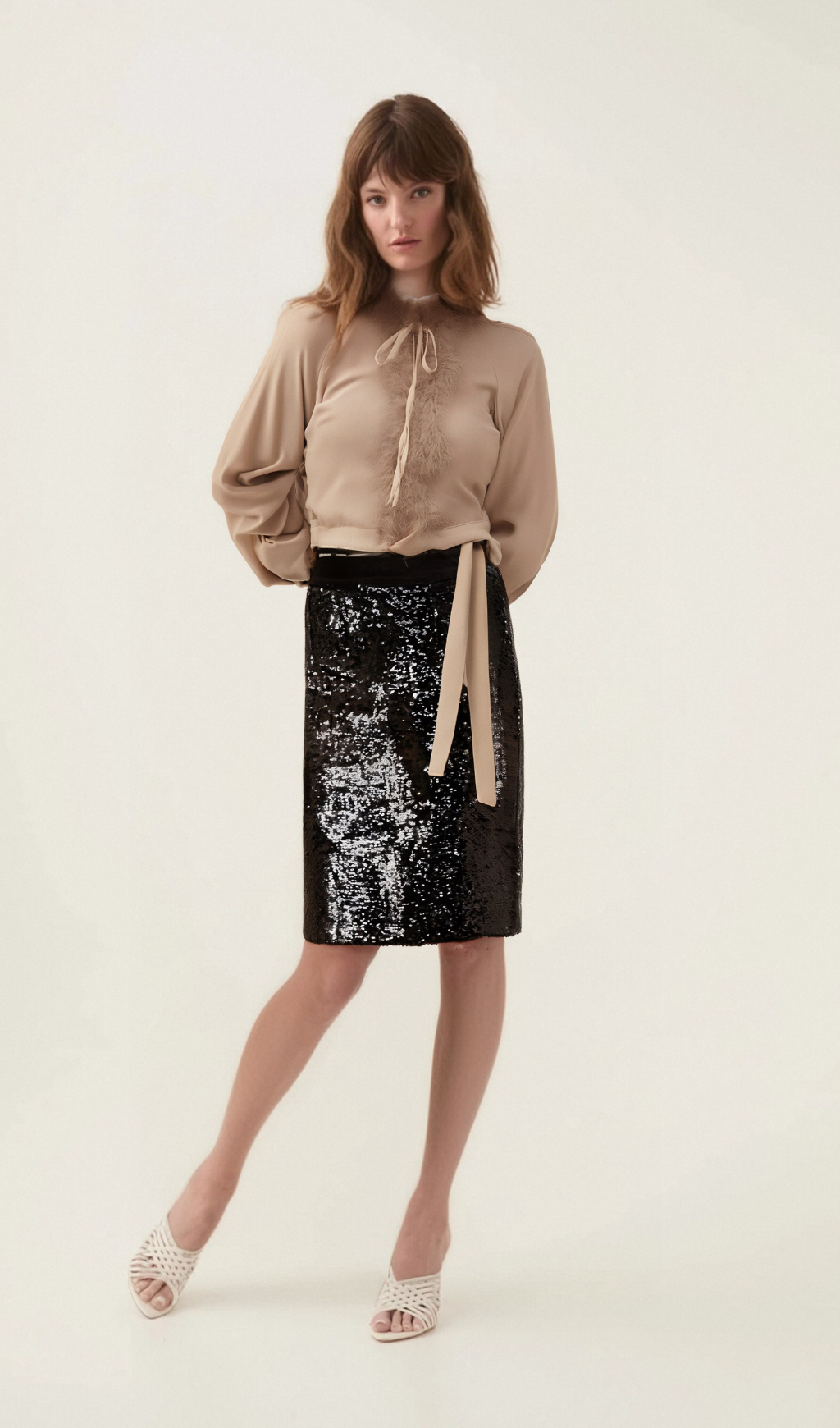 Flowering Girl Women Salome feather-detail chiffon blouse