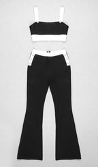 Flowering Girl Women Bandage Suit In Black