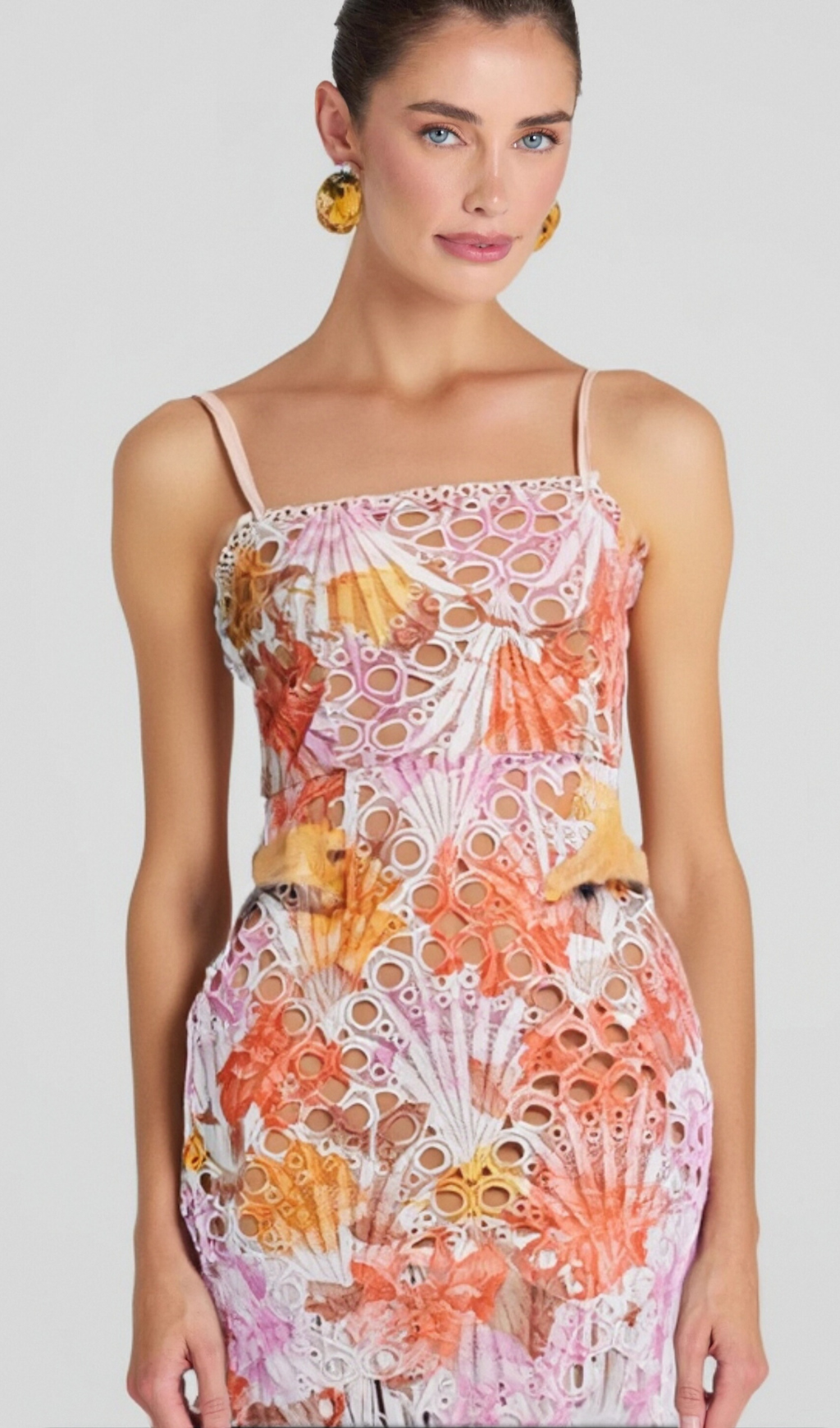 Flowering Girl Women MULTICOLOR EMBROIDERED HOLLOW FRINGE MIDI DRESS