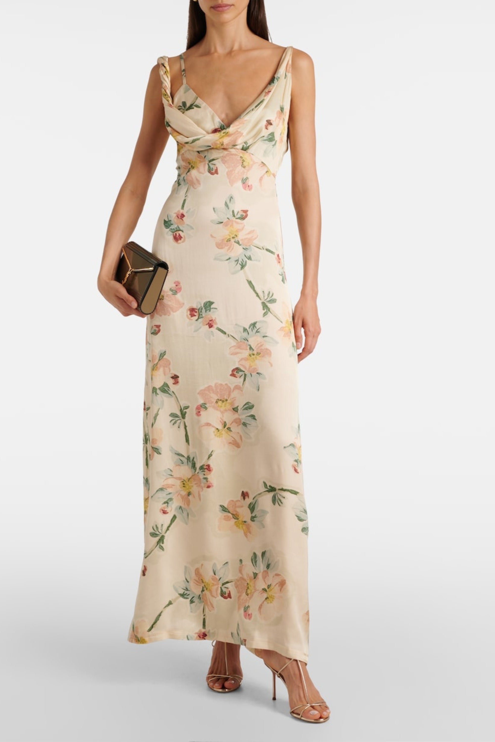 Flowering Girl Women Floral Draped Maxi Dress