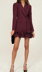 Flowering Girl Women 3D flower patchwork blazer dress