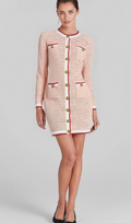 Flowering Girl Women Karine pink long-sleeve patterned-knit mini dress