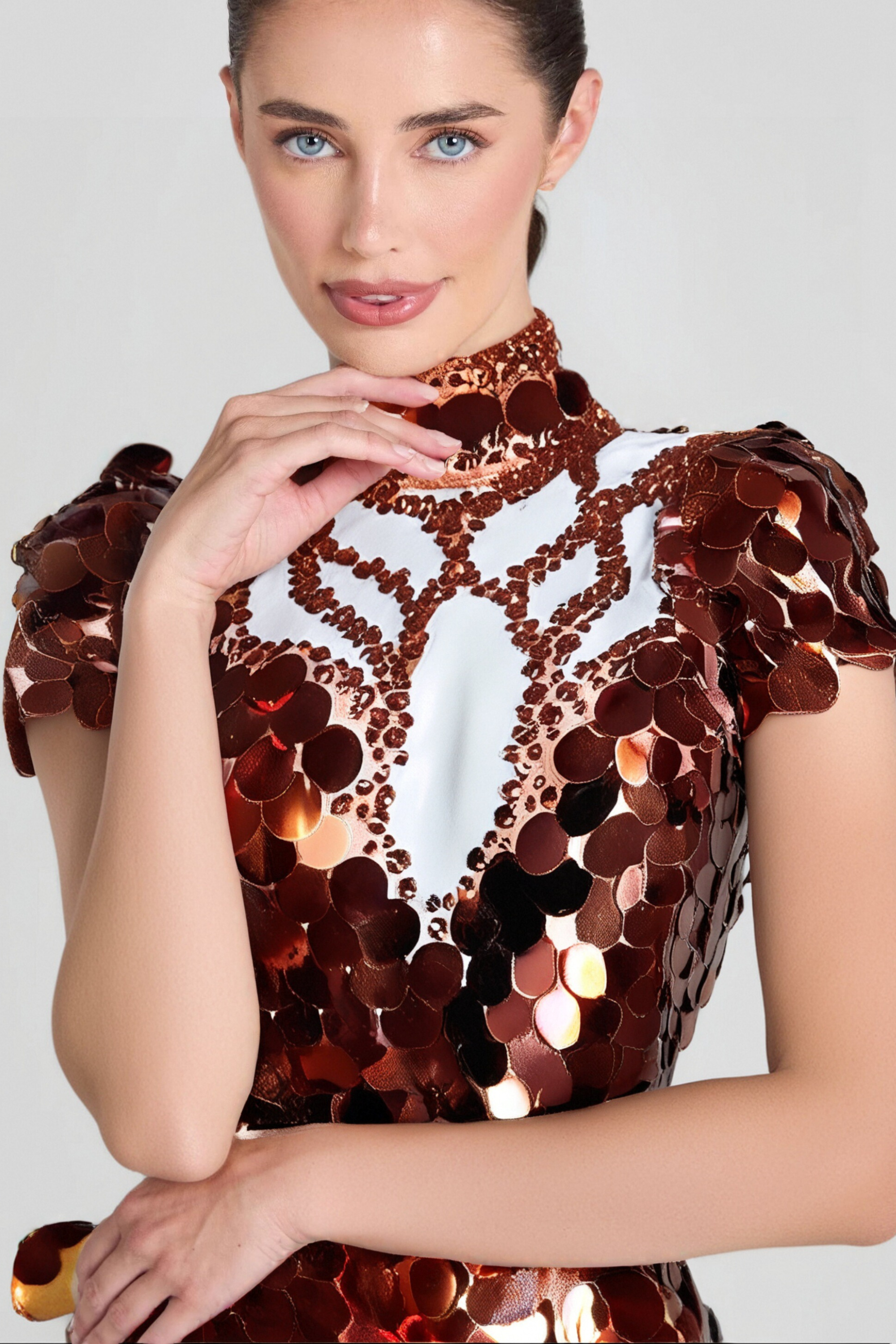 Flowering Girl Women Helene Burgundy Sequins Diamante Set