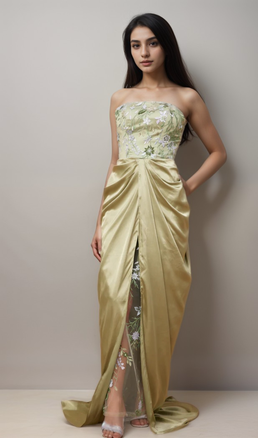 Flowering Girl Women Flavia floral-embroidered panelled maxi dress