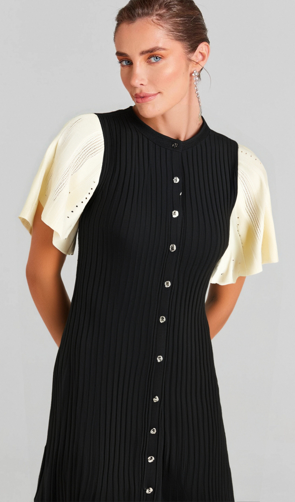 Flowering Girl Women beulah knit midi dress in black