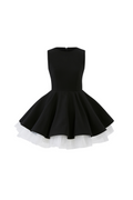 Flowering Girl Women carol mesh stitching sleeveless tutu dress in black