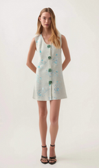 Flowering Girl Women Madeleine white floral embellished mini dress