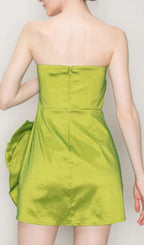 Flowering Girl Women Satin Strapless 3D Floras Mini Dress