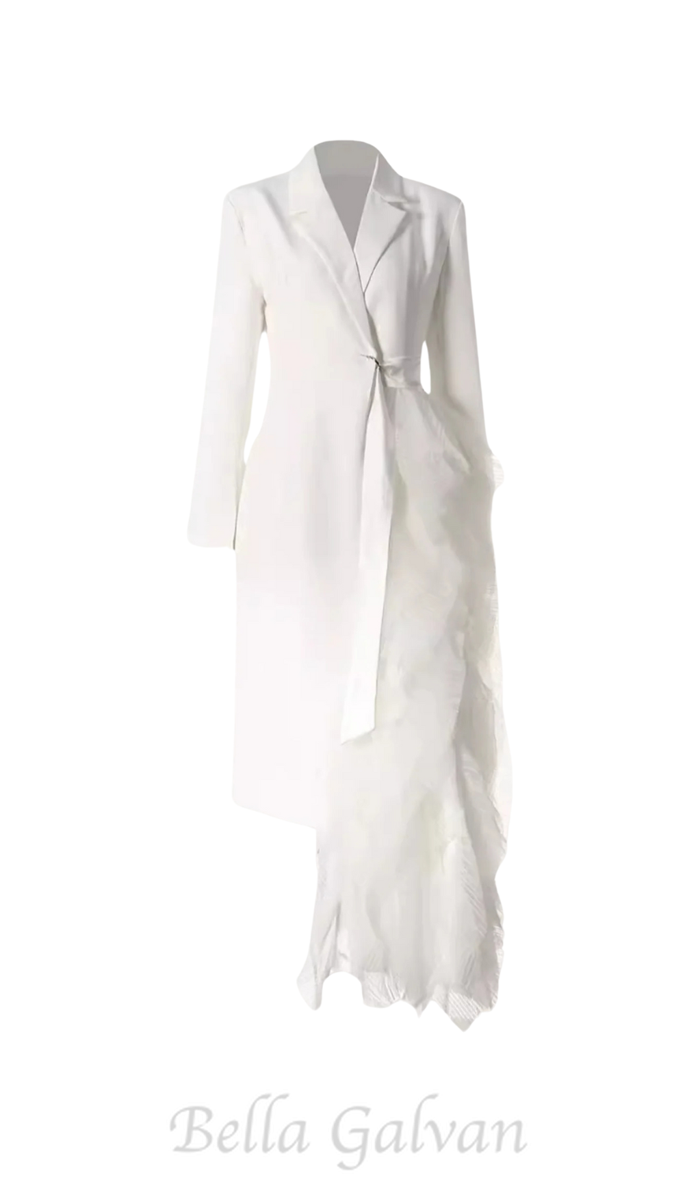 Flowering Girl Women Dataya Mesh Patchwork Coat in White